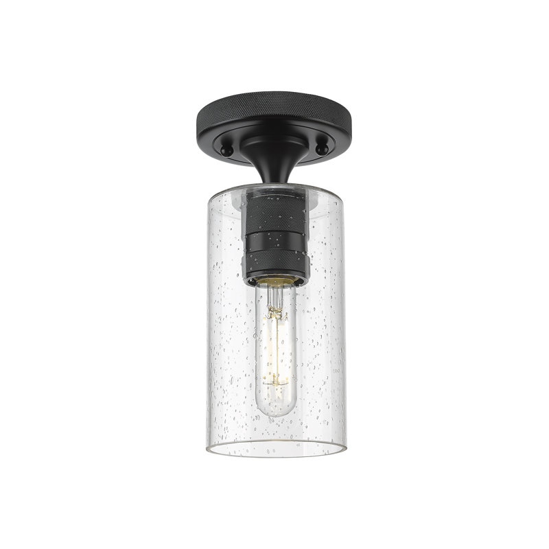 Plafonnier encastré 1 lumière Crown Point, Grainé, H 9,63 po x l 4 po X P 4,5, Noir mat