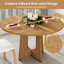 Table de salle à manger moderne 47 po avec piédestal à grain de bois architectural-254894437
