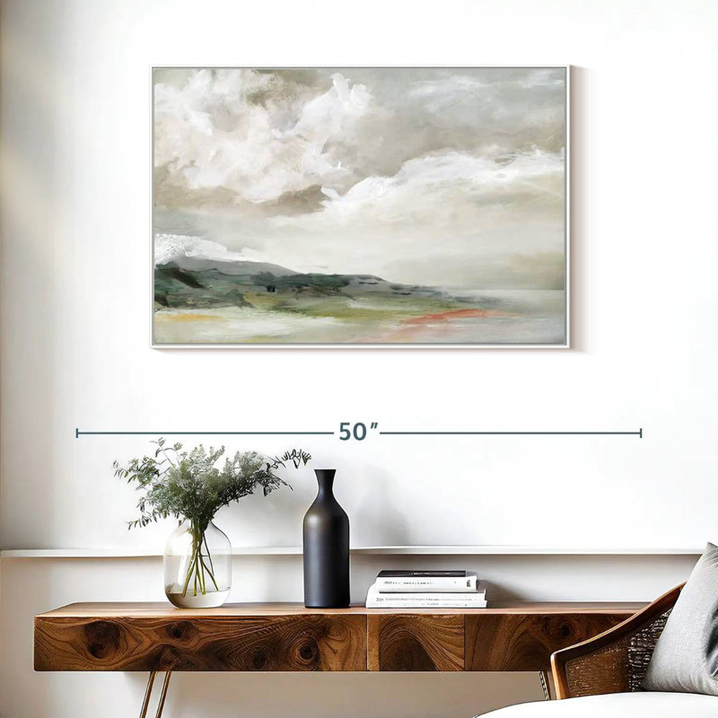 Chianna terre et nuages, Cadre flottant blanc, 37 po x 25 po