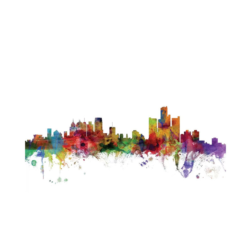 Detroit, Michigan Skyline by Michael Tompsett - 1 Piece Wrapped Canvas Wall Art, 101.6 cm H x 66.04 cm W x 1.91 cm D