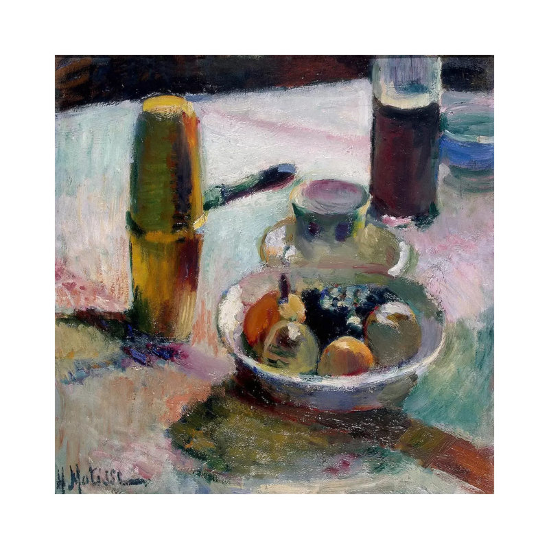 Fruit And Coffeepot by Henri Matisse - Wrapped Canvas Painting, 66.04 cm H x 66.04 cm W x 1.91 cm D