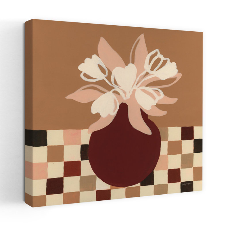 Tulipes calico modernes avec art noir beige, H 18 po x l 18 po