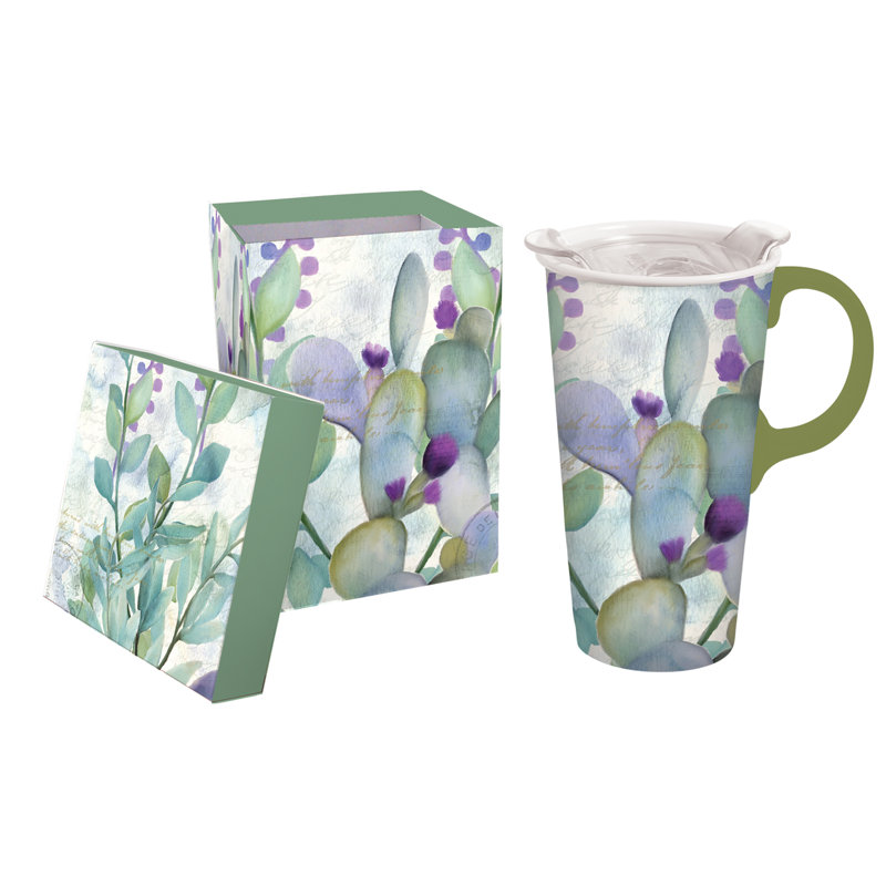 Grande tasse de voyage 17 onces serene floral