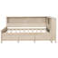 Lit de jour en bois pleine grandeur avec tablette de rangement et 3 tiroirs, apparence de lait blanc antique, solide pour une durabilité accrue-1846694857