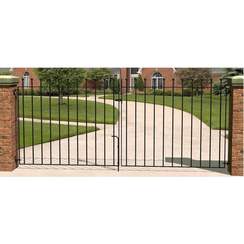 Begonia Ball Top Metal Driveway Garden Gate 91 cm High, 213cm W X 91cm H