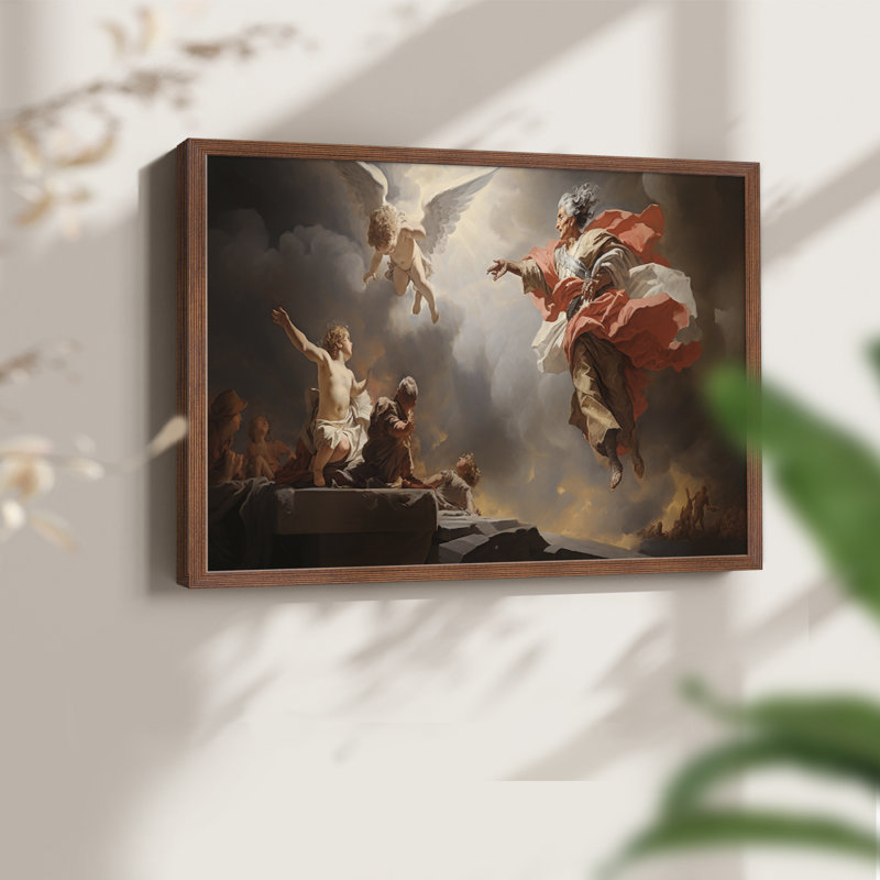 Angels From Above-XXXV - Reproduction encadrée - Restickable, H 16 po x l 20 po, Cadre noyer