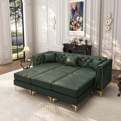 Light Luxury Modular Chesterfield Sofa with Button Tufting