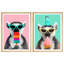 «Cool Lemur», ensemble de 2 encadrements amusants de singe avec crème glacée et lunettes de soleil pour décor de chambre d'enfant ou de café moderne-119347294-119347292