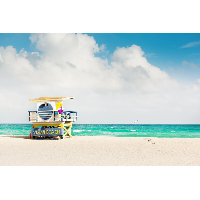South Beach 1 Piece Wrapped Canvas Wall Art, 51cm H x 76cm W x 3.8cm D