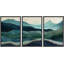 «Mystic Mountains Ombre Blue Landscape Trio Serene Abstract Nature Wilderness Modern Decor» 3 pièces-100781335-100781336