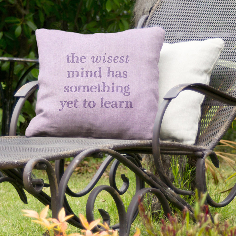 Coussin intérieur/extérieur d’inspiration pédagogique, 18 po x 18 po, Mauve