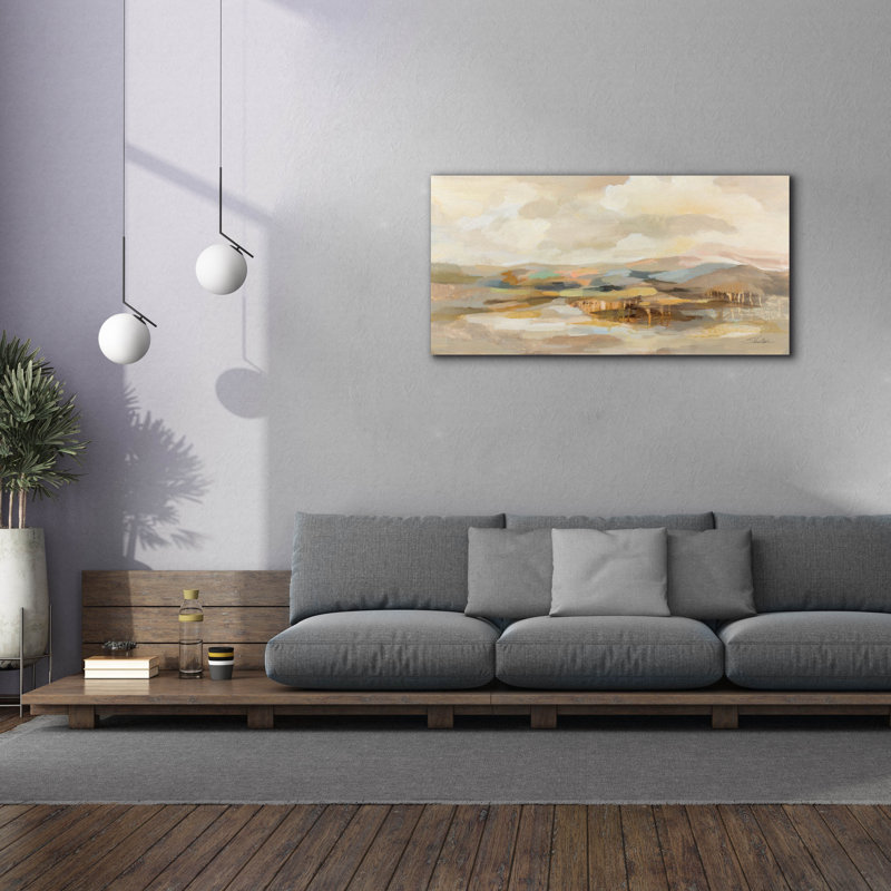 «Subtle Hillside View» par Silvia Vassileva, art mural sur toile, H 30 po x l 60 po