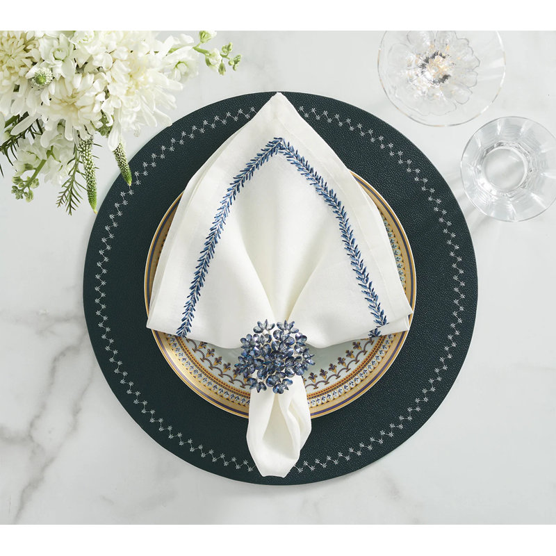 Jardin Napkin, White/Blue