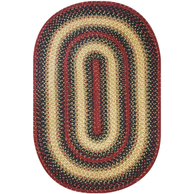 Dameko Braided Non Shedding Premium Jute Blue/Red Rug
