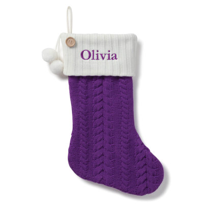 Cable Knit with Custom Name Stocking