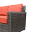 Canapé modulaire 4 pièces avec coussins rouges Krikacy Laguna Point-1873990657