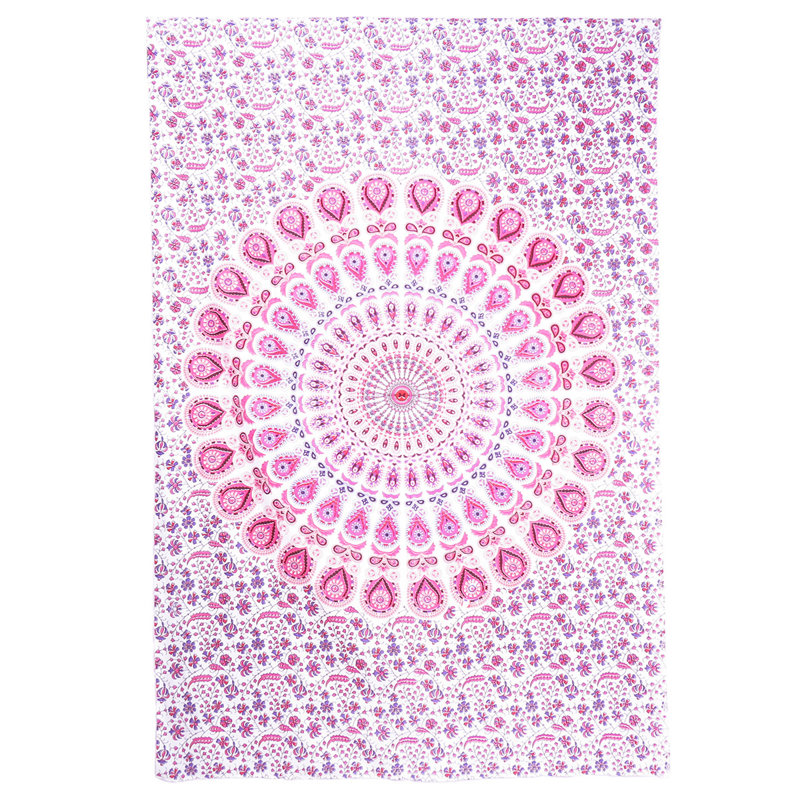 Tapisserie bohémienne en coton, Rose, H 82 po x l 54 po