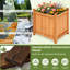 Ensemble de 2 boîtes à fleurs carrées en bois de sapin rustique, pots à fleurs d'extérieur de 18 po avec base amovible et trous de drainage pour patio, jardin et balcon-1629509220