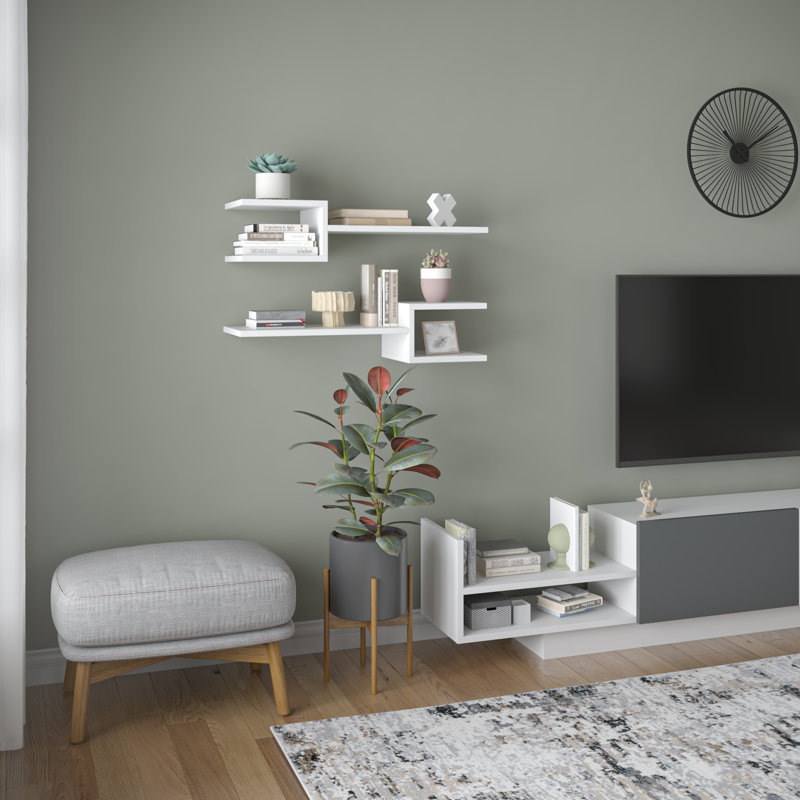 Girton 6 Piece Floating Shelf, White