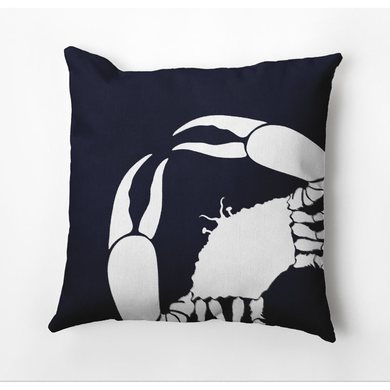 Beach Vacation Outdoor Reversible Throw Pillow, Navy Blue, 16"x16"