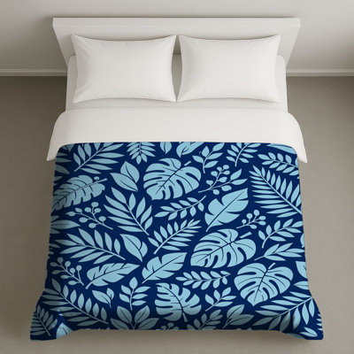 Housses de couette à motif de feuilles tropicales