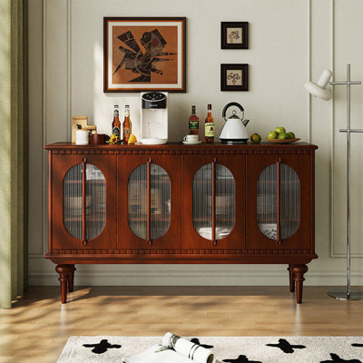 Buffet en bois manufacturé et brun rougeâtre