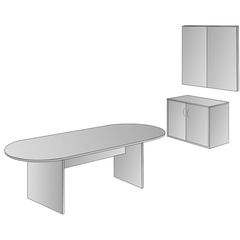 Table de conférence Nhab Racetrack, Acajou, L 8"