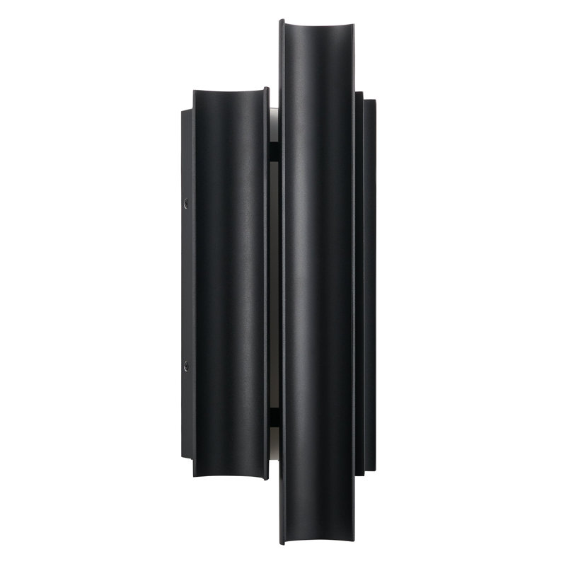 Shullsburg 16-inch 3-light Textured Black 5CCT LED Exterior Wall Sconce, 16" H x 6.5" W x 3.75" D