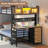 Twin Over Twin Bunk Bed With Desk,twin Size Bunk Beds With Led Light & Charging Station & Storage Drawers,metal Bed With Safety Guardrail & Ladder,for Kids & Teens,space Saving-1366094244