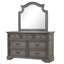 Commode 7 tiroirs de style traditionnel en bois rustique gris