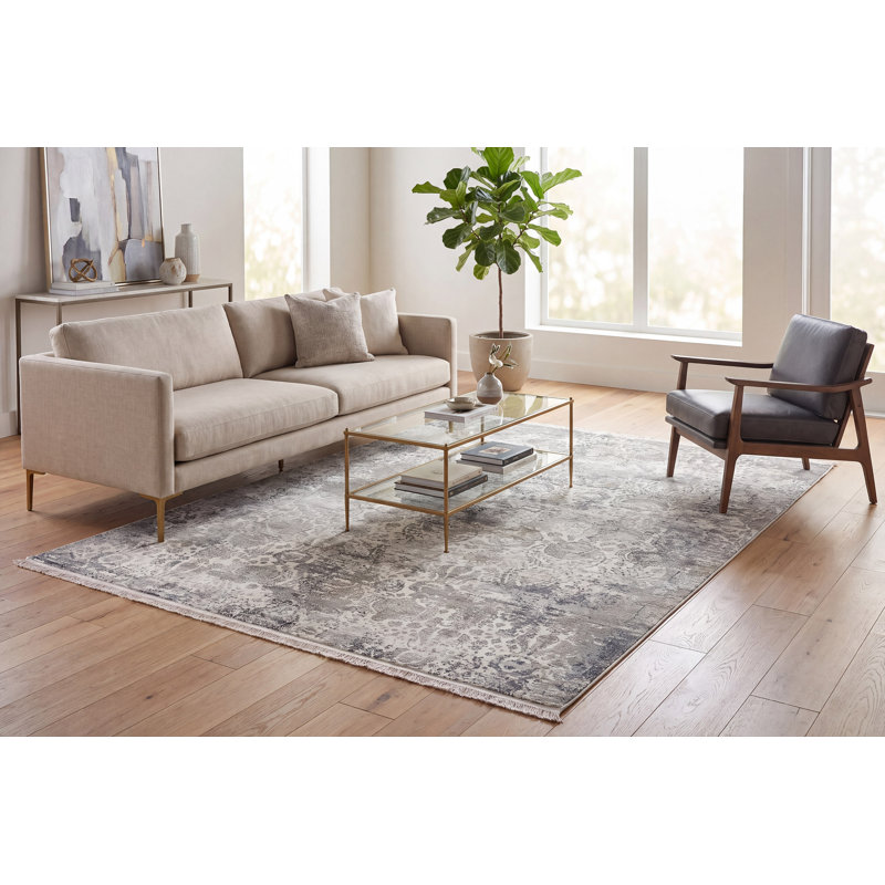 Kaelyn Viscose Oriental Indoor Rug, Rectangle 5'3" x 7'7"