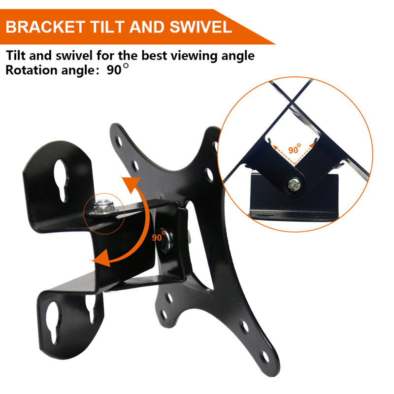Ailed Black Wall Mount for 10"-32" Screens Holds up to 15 kg.