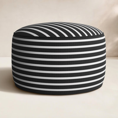Moseley Round Upholstered Outdoor Ottoman with Sunbrella® Cushion