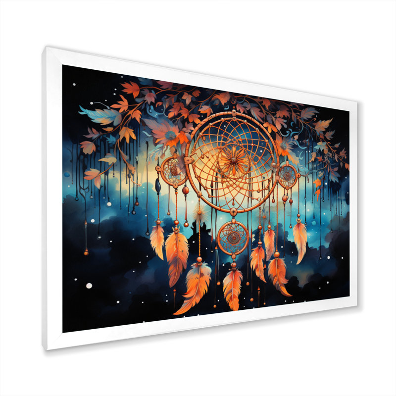 Mystic Dreamcatcher Dreamscape I - reproduction d'art sur toile, H 34 po x l 44 po x P 1,5 po, Cadre simple blanc