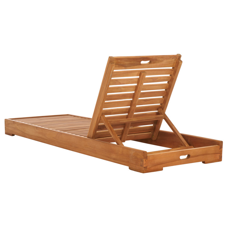 Chaise longue en teck massif Feazell