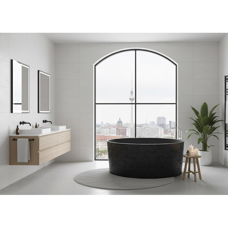 Baignoire autoportante 58,9 po , Fer / noir