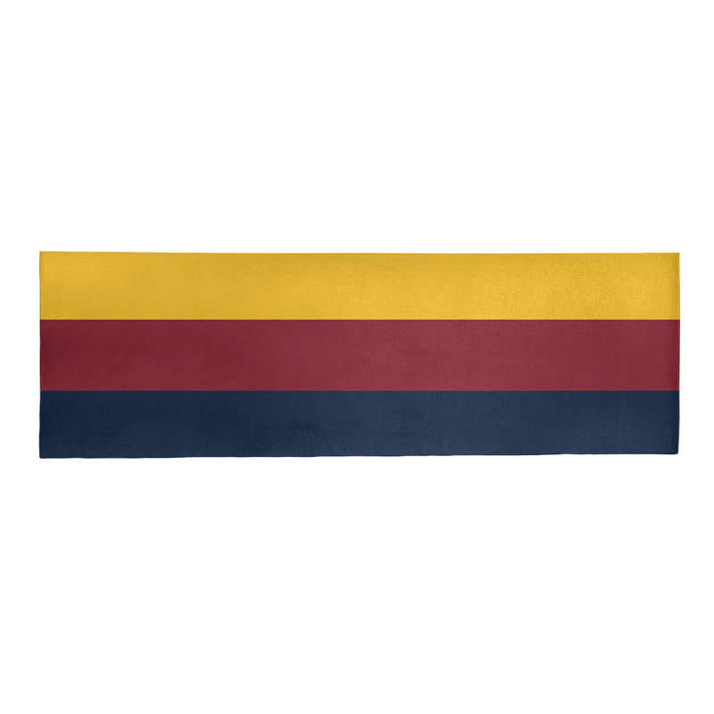 Tapis bleu/jaune/rouge rayé, Tapis de couloir 2 pi 6 po x 8 pi