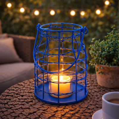 Lanterne Funk Fusion, bleu | Bougeoir