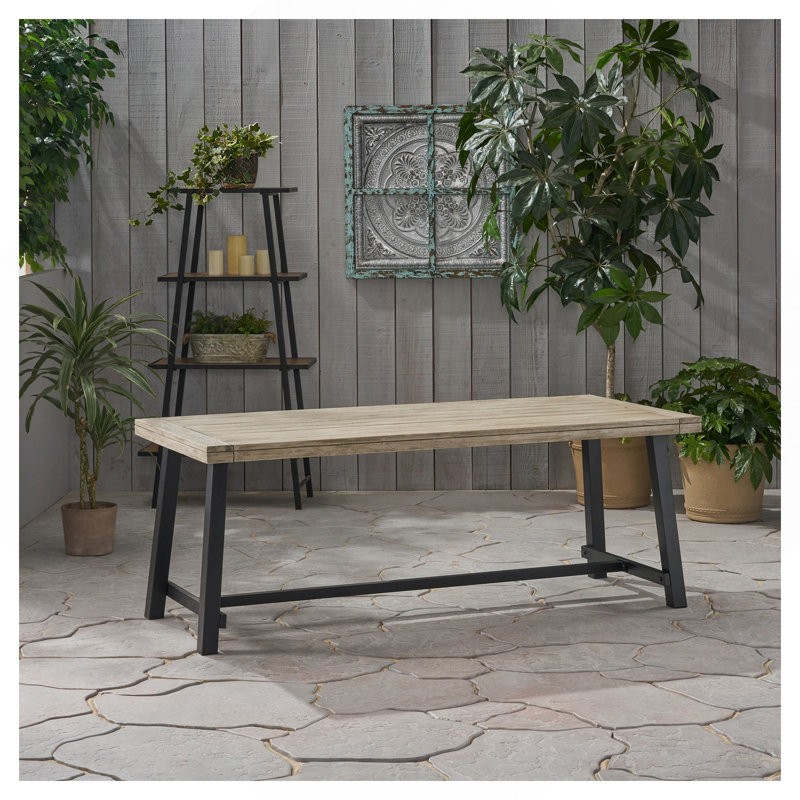 Patio Table, Black, Light Gray