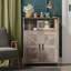 Armoire de rangement de ferme de 23,6 po de largeur avec tablettes réglables et portes de grange - blanc-2003963723