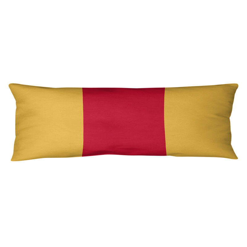 Polyester Medium Pillow, Yellow/Red/Yellow, Abrams 