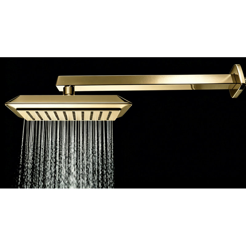 Kingston Brass Shower Scape 9-5/8-Inch Square Rainfall ABS Shower Head, Brushed Brass