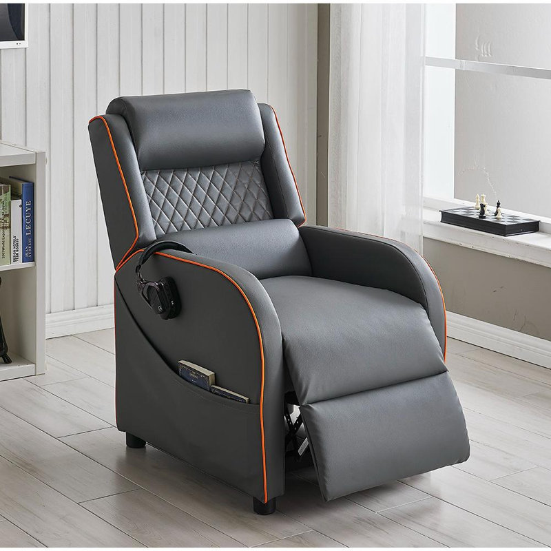 Camberly 65cm Wide Standard Recliner, Grey/Orange