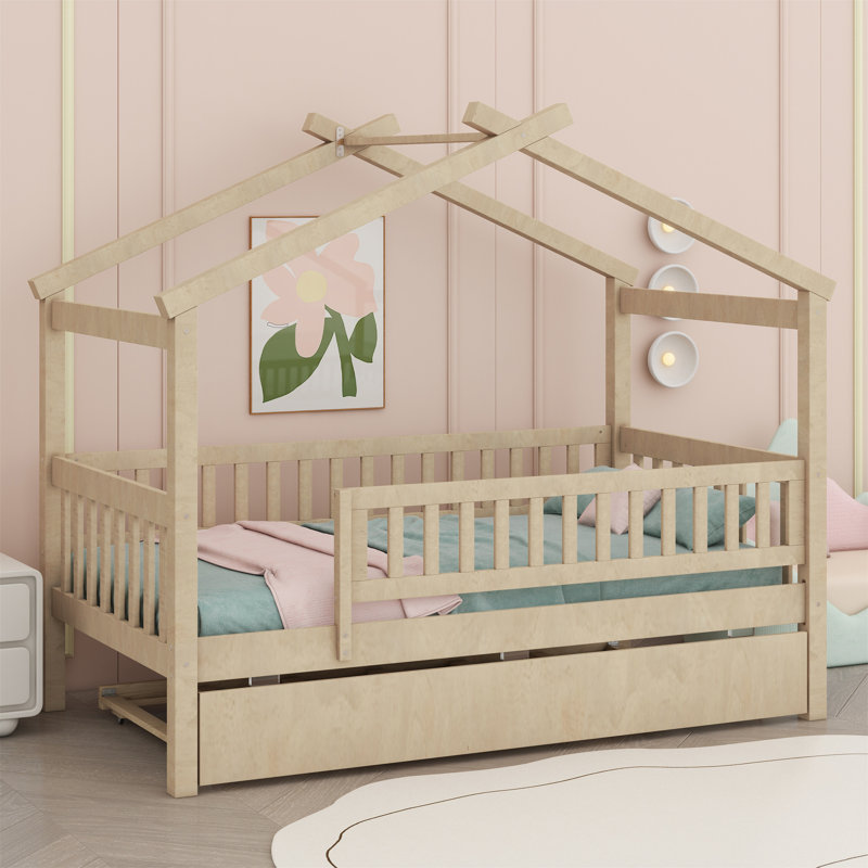 Lit en bois avec lit gigogne