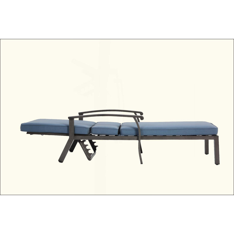 Patio Chaise Lounge with Adjustable Backrest, Durable Cross Weave Outdoor Recliner Chair Equipped with Smooth Rolling Wheels