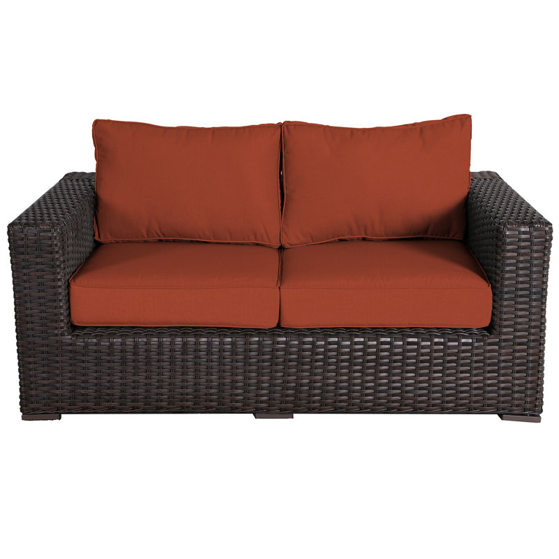 Woodham 65'' Wide Loveseat with Cushions, Terracotta