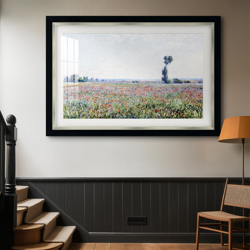 Champ de coquelicots, 1881 - Claude Monet - Reproduction d'art, encadrée sous verre acrylique, grand format, idéal pour le salon