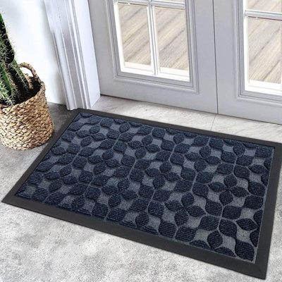 Paillasson robuste de 23 po x 35 po - Tapis en caoutchouc durable, absorbant et antidérapant pour les entrées et les espaces extérieurs