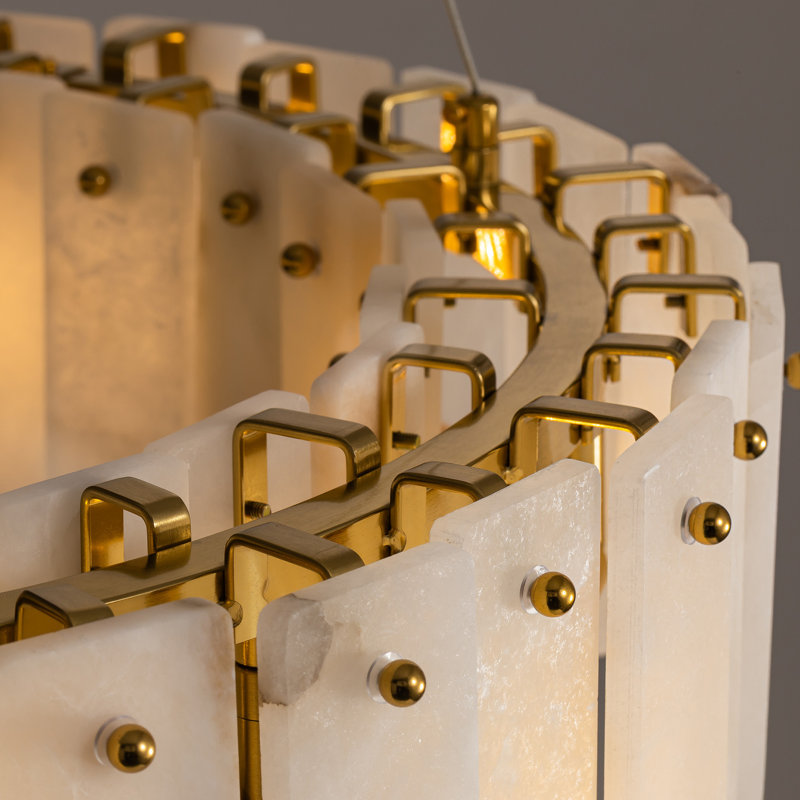 Lustre en albâtre naturel à 8 lumières de 60 cm (23,6 po), lustre en marbre naturel