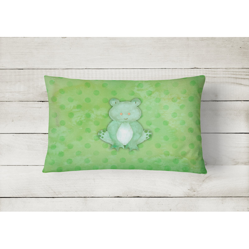 Frog Watercolor Lumbar Pillow